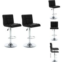 Barhocker 2 Stk. Schwarz Kunstleder - Barhocker - Küchenhocker - Sitzhocker - Hochstuhl - Schwarz von VIDAXL