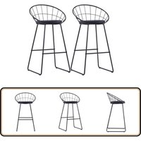 Barhocker 2 Stk. Schwarz Kunstleder - Barhocker - Küchenstühle - Esszimmerstühle - Schwarze Möbel - Stahllösungen von VIDAXL