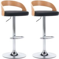 Barhocker 2 Stk. Schwarz Kunstleder und Bugholz Vidaxl von VIDAXL