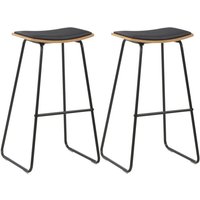 Barhocker 2 Stk. Schwarz Kunstleder Vidaxl von VIDAXL