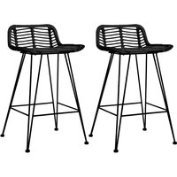 Barhocker 2 Stk. Schwarz Rattan - Vidaxl von VIDAXL