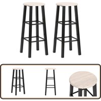 Vidaxl - Barhocker 2 Stk. Schwarz mdf - Barhocker - Küchenhocker - Stahlhocker - MDF-Hocker - Schwarze Möbel von VIDAXL