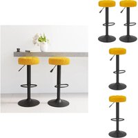 Barhocker 2 Stk. Senfgelb Samt - Samt Sessel - Barhocker - Küchenhocker - Drehbares Stuhl - Höhenverstellbar von VIDAXL