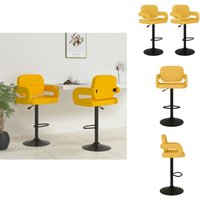 Barhocker 2 Stk. Senfgelb Stoff - Barhocker - Esszimmerstühle - Küchenstühle - Hochstühle - Drehbare Barhocker Barhocker 2 Stk. Senfgelb Stoff - Barhocker - Esszimmerstühle - Küchenstühle - Hochstühle - Drehbare Barhocker von VIDAXL