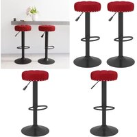 Barhocker 2 Stk. Weinrot Samt - Samt Sessel - Barhocker Rot - Drehbares Stuhl - Hocker Mit Fussablage - Küchenhocker - Home & Living von VIDAXL