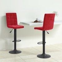 Barhocker 2 Stk. Weinrot Samt Vidaxl von VIDAXL