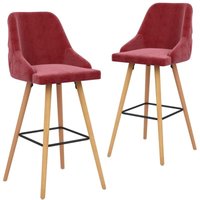 Barhocker 2 Stk. Weinrot Samt Vidaxl von VIDAXL