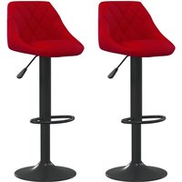Barhocker 2 Stk. Weinrot Samt vidaXL von VIDAXL