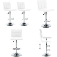 Barhocker 2 Stk. Weiß Kunstleder - Barhocker - Küchenhocker - Sitzhocker - Hochstuhl - Bartisch Stühle - Home & Living von VIDAXL