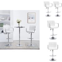 Barhocker 2 Stk. Weiß Kunstleder - Barhocker - Küchenhocker - Sitzhocker - Hochstuhl - Weißer Barhocker von VIDAXL