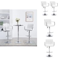 Barhocker 2 Stk. Weiß Kunstleder - Barhocker - Küchenhocker - Sitzhocker - Hochstuhl - Weißer Barhocker von VIDAXL