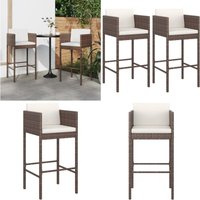 Barhocker 2 Stk. mit Kissen Braun Poly Rattan - Barhocker - Gartenstühle - Esszimmerstühle - Balkonmöbeln - Terrasse Möbel - Home & Living Barhocker 2 Stk. mit Kissen Braun Poly Rattan - Barhocker - Gartenstühle - Esszimmerstühle - Balkonmöbeln - Terrasse Möbel - Home & Living von VIDAXL