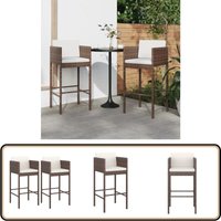 Barhocker 2 Stk. mit Kissen Braun Poly Rattan - Barhocker - Gartenstühle - Esszimmerstühle - Balkonmöbeln - Terrasse Möbel Barhocker 2 Stk. mit Kissen Braun Poly Rattan - Barhocker - Gartenstühle - Esszimmerstühle - Balkonmöbeln - Terrasse Möbel von VIDAXL