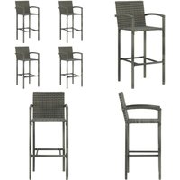 Barhocker 4 Stk. Grau Poly Rattan - Barhocker - Gartenstühle - Outdoor Möbel - PE-Rattan - Stahldesign - Home & Living Barhocker 4 Stk. Grau Poly Rattan - Barhocker - Gartenstühle - Outdoor Möbel - PE-Rattan - Stahldesign - Home & Living von VIDAXL
