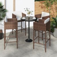 Vidaxl - Barhocker 4 Stk. mit Kissen Braun Poly Rattan von VIDAXL