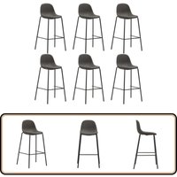 Vidaxl - Barhocker 6 Stk. Dunkelgrau Stoff - Barhocker - Küchenstühle - Barstühle - Set Von 6 - Grau von VIDAXL