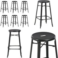Barhocker 6 Stk. Schwarz Stahl - Barhocker - Küchenhocker - Esszimmerhocker - Stahllocker - Schwarze Möbel - Home & Living von VIDAXL