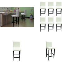 Barhocker 6 Stk. Weiß Kunstleder - Barhocker - Küchenstühle - Esszimmerstühle - Designer Möbel - Wohnzimmer Dekoration - Home & Living von VIDAXL