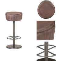 Barhocker Braun Echtleder - Barhocker - Barstuhl - Barstühle - Küchenstuhl Barhocker Braun Echtleder - Barhocker - Barstuhl - Barstühle - Küchenstuhl von VIDAXL