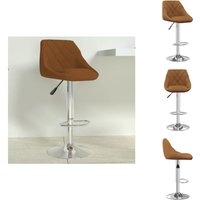 Barhocker Braun Samt - Barhocker - Tresenhocker - Thekenhocker - Barstuhl von VIDAXL