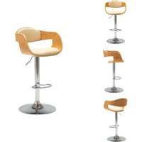 Barhocker Creme Bugholz und Kunstleder - Barhocker - Esszimmerstuhl - Küchentischstuhl - Designerstuhl - Cremefarbener Stuhl Barhocker Creme Bugholz und Kunstleder - Barhocker - Esszimmerstuhl - Küchentischstuhl - Designerstuhl - Cremefarbener Stuhl von VIDAXL