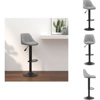 Barhocker Hellgrau Samt - Samtsitzsack - Barhocker Grau - Höhenverstellbarer Stuhl - Drehbares Barstool - Esszimmerstühle von VIDAXL
