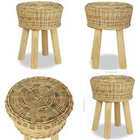 Barhocker Natur Rattan - Barhocker - Rattan Hocker - Gartenstuhl - Bistrostuhl - Sitzhocker - Home & Living von VIDAXL