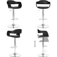 Barhocker Schwarz Kunstleder - Barhocker - Küchenstuhl - Thekenstuhl - Esszimmerstuhl - Hochstuhl - Home & Living von VIDAXL