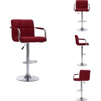 Barhocker Weinrot Stoff - Barhocker - Weinrot - Küchenstuhl - Bartischstuhl - Drehbares Bürostuhl von VIDAXL