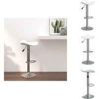 Barhocker Weiß Verchromter Stahl und Kunstleder - Barhocker - Sitzhocker - Küchenhocker - Drehbares Stuhl - Höhenverstellbarer Stuhl von VIDAXL