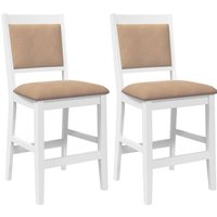 Barhocker mit Kissen 2 Stk. Weiß Massivholz Gummibaum Vidaxl Barhocker mit Kissen 2 Stk. Weiß Massivholz Gummibaum Vidaxl von VIDAXL