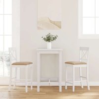 Barhocker mit Kissen 2 Stk. Weiß Massivholz Gummibaum - Vidaxl Barhocker mit Kissen 2 Stk. Weiß Massivholz Gummibaum - Vidaxl von VIDAXL
