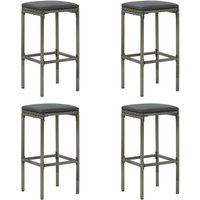 Barhocker mit Kissen 4 Stk. Grau Poly Rattan - Vidaxl von VIDAXL