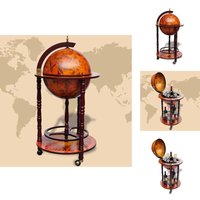 Barschränke & Hausbars - Living Globus-Bar mit Flaschenregal Eukalyptusholz - Braun von VIDAXL