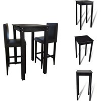 Barset Bartisch mit 2 Barhockern Schwarz - Essbereichssets - Barset - Bartisch - Hocker - Küchenstuhl von VIDAXL