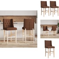 Barstühle 2 Stk. Massivholz Gummibaum und Stoff - Barhocker - Küchenstühle - Esszimmerstühle - Holzstühle - Stühle Braun Barstühle 2 Stk. Massivholz Gummibaum und Stoff - Barhocker - Küchenstühle - Esszimmerstühle - Holzstühle - Stühle Braun von VIDAXL