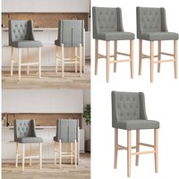 Barstühle 2 Stk. Massivholz Gummibaum und Stoff - Esszimmerstühle - Barhocker - Küchenstühle - Holzstühle - Stühle Mit Armlehnen - Home & Living von VIDAXL
