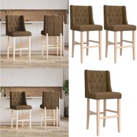 Barstühle 2 Stk. Massivholz Gummibaum und Stoff - Esszimmerstühle - Barhocker - Küchenstühle - Holzstühle - Stühle Mit Armlehnen - Home & Living von VIDAXL
