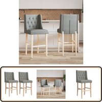 Barstühle 2 Stk. Massivholz Gummibaum und Stoff - Esszimmerstühle - Barhocker - Küchenstühle - Holzstühle - Stühle Mit Armlehnen Barstühle 2 Stk. Massivholz Gummibaum und Stoff - Esszimmerstühle - Barhocker - Küchenstühle - Holzstühle - Stühle Mit Armlehnen von VIDAXL