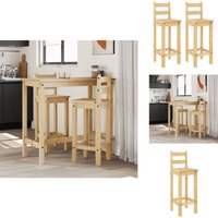 Barstühle 2 Stk. Massivholz Kiefer - Holzbarstühle - Küchenstühle - Esszimmerstühle - Barhockers - Kiefernholz von VIDAXL