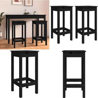 Barstühle 2 Stk. Schwarz 40x40x78 cm Massivholz Kiefer - Esszimmerstühle - Barstühle - Küchenstühle - Holzmöbel - Kiefernholz Möbel - Home & Living von VIDAXL