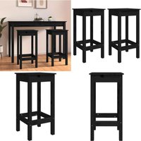 Barstühle 2 Stk. Schwarz 40x40x78 cm Massivholz Kiefer - Esszimmerstühle - Barstühle - Küchenstühle - Holzmöbel - Kiefernholz Möbel - Home & Living von VIDAXL