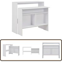 Bartisch mit 2 Tischplatten Weiß 130x40x120 cm - Esstisch - Bartisch - Wohnzimmertisch - Hochtisch - Weißer Esstisch von VIDAXL