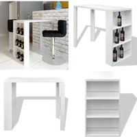 Bartisch mit Weinregal MDF Hochglanz Weiß - Bartisch - Esstisch - Kücheninsel - Wohnzimmertisch - Weißer Tisch - Home & Living von VIDAXL