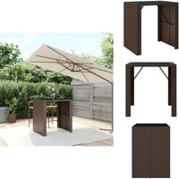 Vidaxl - Bartisch mit Glasplatte Braun 105x80x110 cm Poly Rattan - Outdoor Möbel - Gartenmöbel - Esszimmerset - Balkonmöbel - Terrassenmöbel von VIDAXL