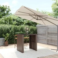 Bartisch mit Glasplatte Braun 105x80x110 cm Poly Rattan Vidaxl Bartisch mit Glasplatte Braun 105x80x110 cm Poly Rattan Vidaxl von VIDAXL