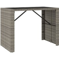 Bartisch mit Glasplatte Grau 145x80x110 cm Poly Rattan vidaXL von BONNEVIE