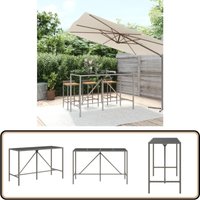Vidaxl - Bartisch mit Glasplatte Grau 180x70x110 cm Poly Rattan - Gartentisch - Outdoor Möbel - Balkonmöbel - Esszimmerset - Bartisch von VIDAXL