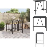 Bartisch mit Glasplatte Schwarz 110x70x110 cm Poly Rattan - Gartentisch - Bartisch - Outdoor Möbel - Poolparty Deko - Balkonmöbeln Bartisch mit Glasplatte Schwarz 110x70x110 cm Poly Rattan - Gartentisch - Bartisch - Outdoor Möbel - Poolparty Deko - Balkonmöbeln von VIDAXL