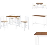 Bartisch mit Stühlen 5-tlg. Massivholz Braun und Weiß - Bartisch - Küchenstuhl - Esszimmerstuhl - Wohnzimmermöbel - Holzmöbel Bartisch mit Stühlen 5-tlg. Massivholz Braun und Weiß - Bartisch - Küchenstuhl - Esszimmerstuhl - Wohnzimmermöbel - Holzmöbel von VIDAXL